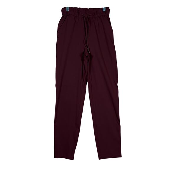 Lululemon Womens Pants Maroon High Rise Pull On Drawstring Super Soft Stretch 2 - Picture 1 of 12
